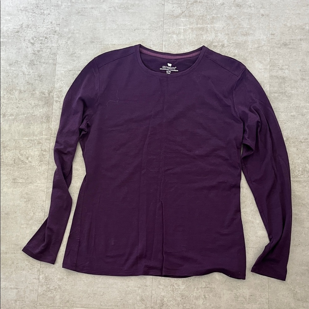 Seg’Ments 100% Merino Wool  Long-Sleeve Deep Plum, Women’s Size XL Canada